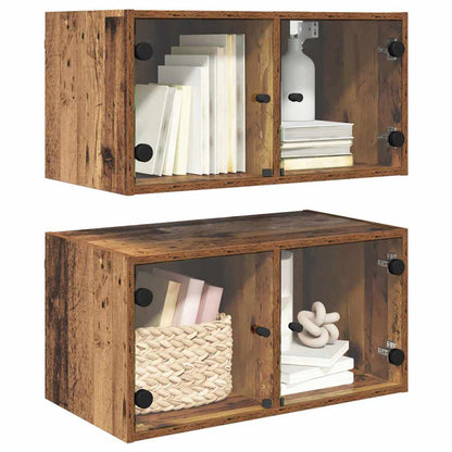 Wall Cabinets 2 pcs 68 x 37 x 35 cm Engineered Wood Old Wood