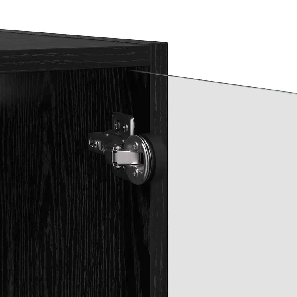 Wall Cabinet Black Oak 68 x 37 x 35 cm Engineered Wood