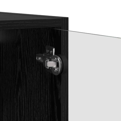 Wall Cabinet Black Oak 68 x 37 x 35 cm Engineered Wood