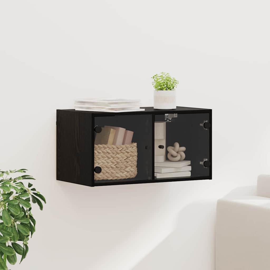 Wall Cabinet Black Oak 68 x 37 x 35 cm Engineered Wood