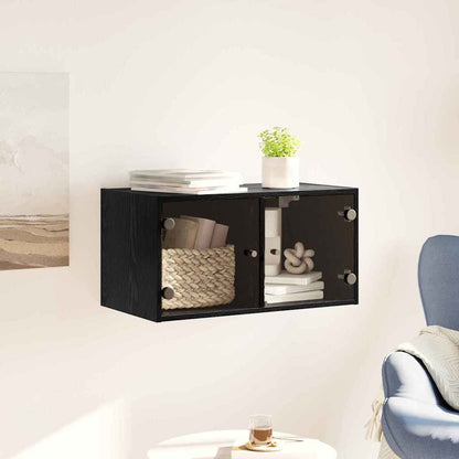 Wall Cabinet Black Oak 68 x 37 x 35 cm Engineered Wood