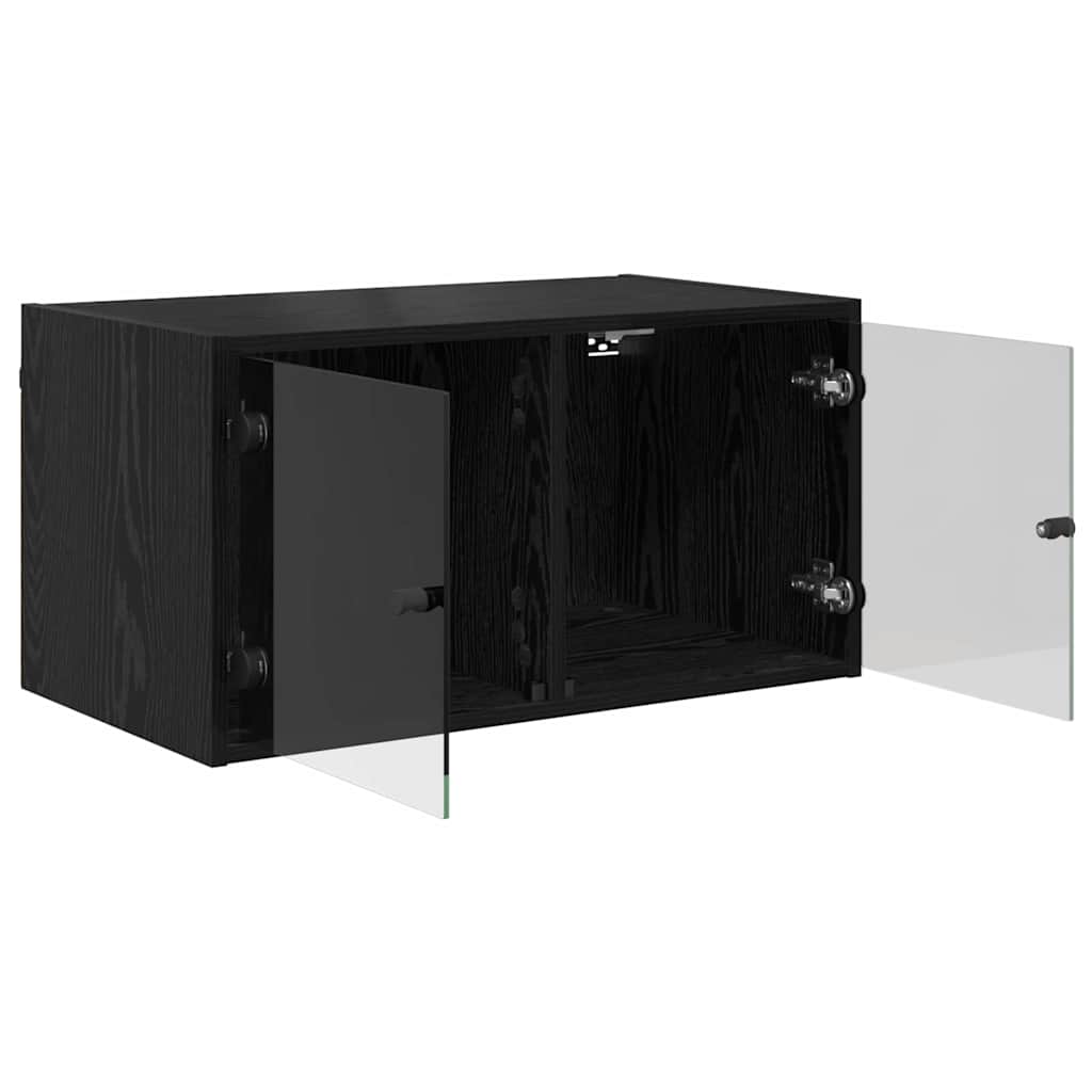 Wall Cabinets 2 pcs Black Oak 68 x 37 x 35 cm Engineered Wood