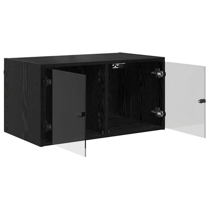 Wall Cabinets 2 pcs Black Oak 68 x 37 x 35 cm Engineered Wood