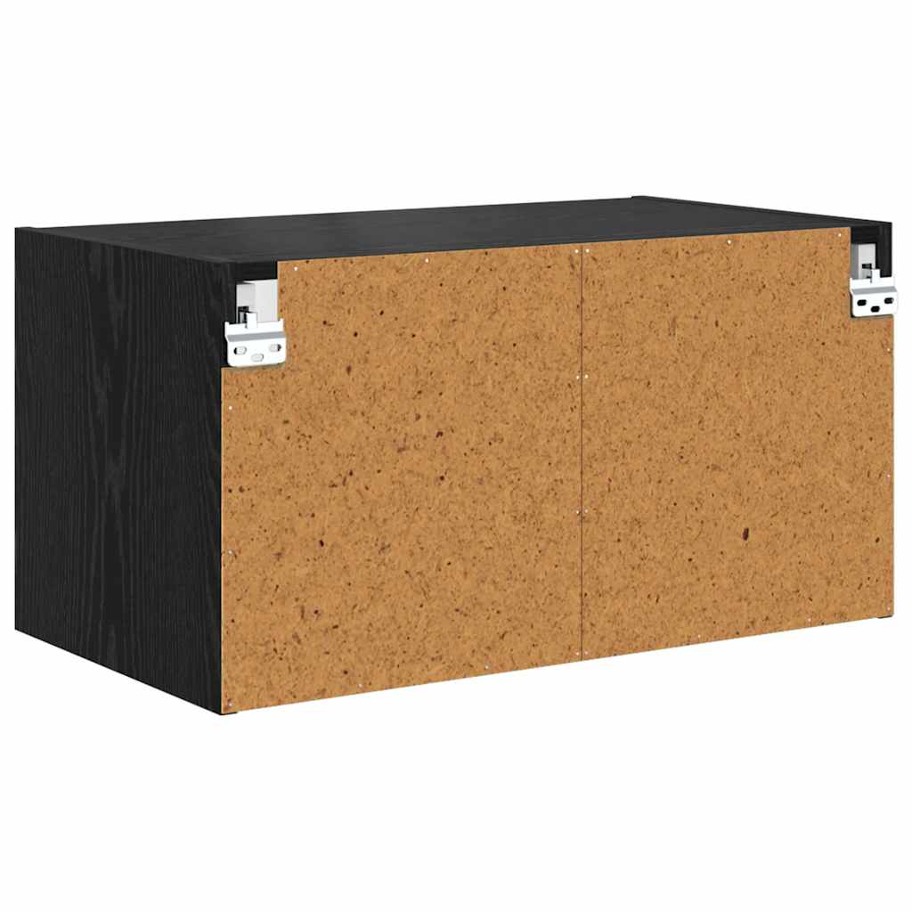 Wall Cabinets 2 pcs Black Oak 68 x 37 x 35 cm Engineered Wood