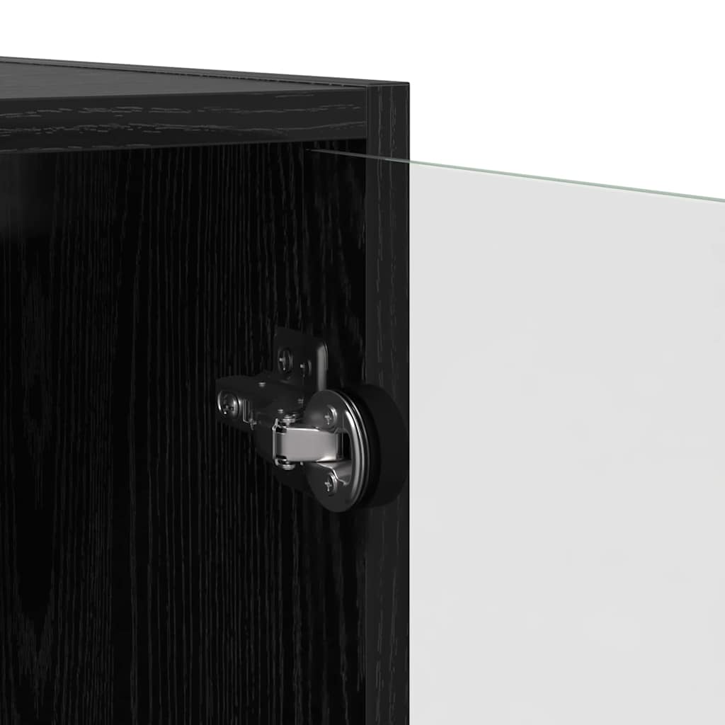 Wall Cabinet Black Oak 102 x 37 x 35 cm Engineered Wood