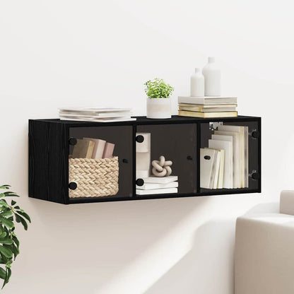 Wall Cabinet Black Oak 102 x 37 x 35 cm Engineered Wood