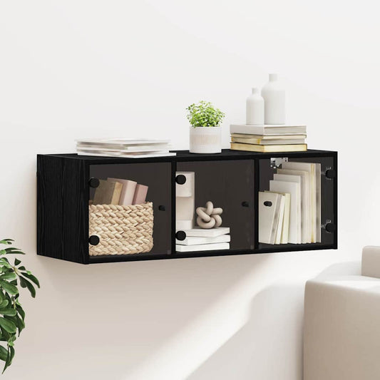 Wall Cabinet 102 x 37 x 35 cm Engineered Wood Black Oak