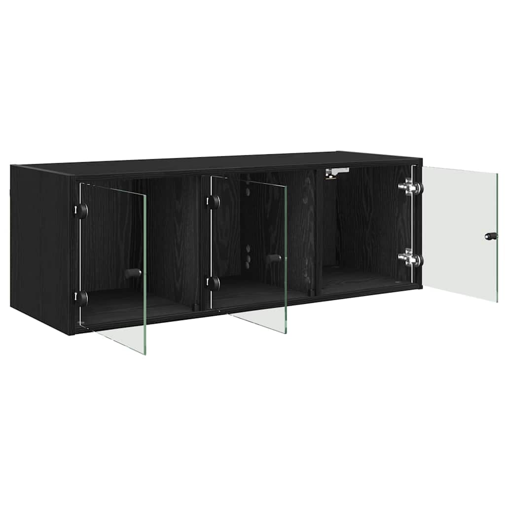 Wall Cabinet Black Oak 102 x 37 x 35 cm Engineered Wood