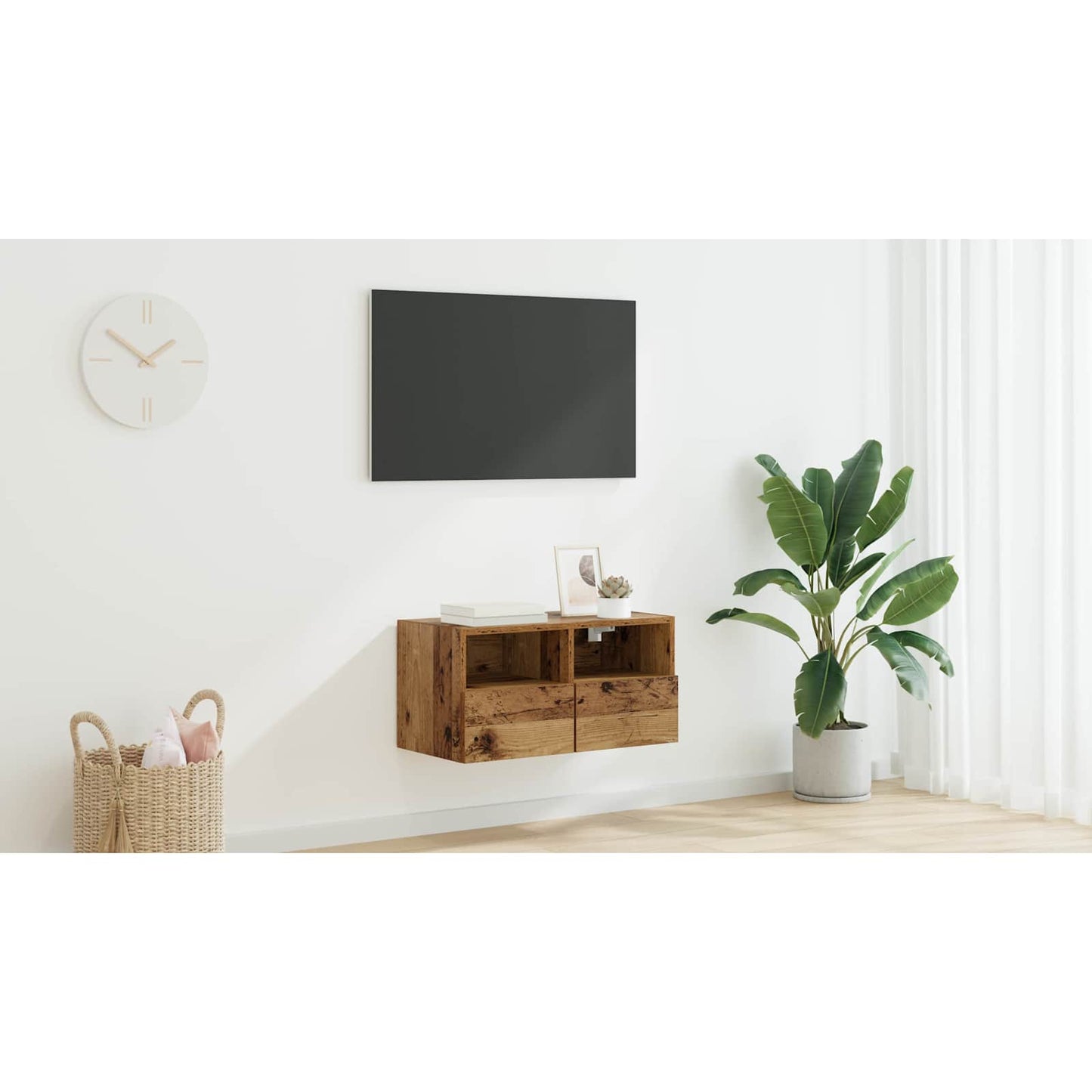 TV Wall Cabinet Old Wood 60 x 30 x 30 cm Engineered Wood