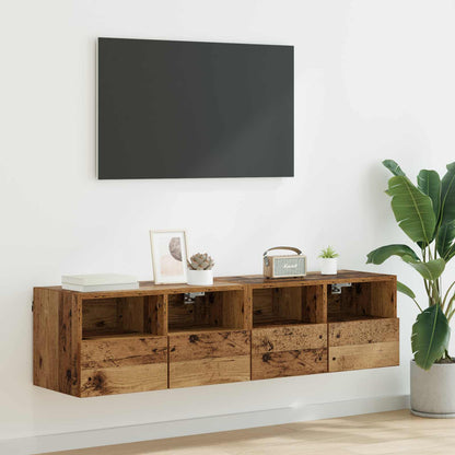 TV Wall Cabinets 2 pcs Old Wood 60 x 30 x 30 cm Engineered Wood