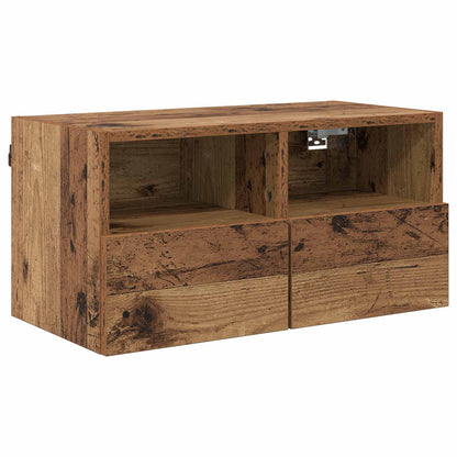 TV Wall Cabinets 2 pcs Old Wood 60 x 30 x 30 cm Engineered Wood