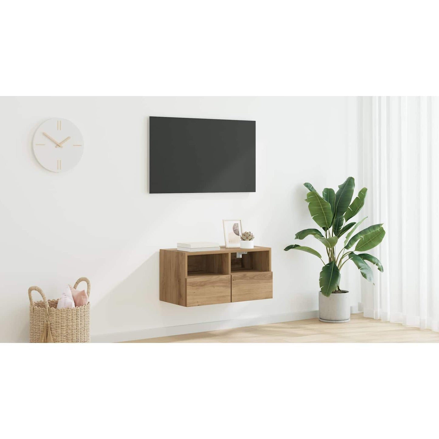 TV Wall Cabinet Artisan Oak 60 x 30 x 30 cm Engineered Wood