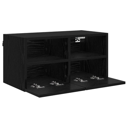 TV Wall Cabinet 60 x 30 x 30 cm Black Oak Engineered Wood