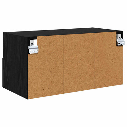 TV Wall Cabinet 60 x 30 x 30 cm Black Oak Engineered Wood
