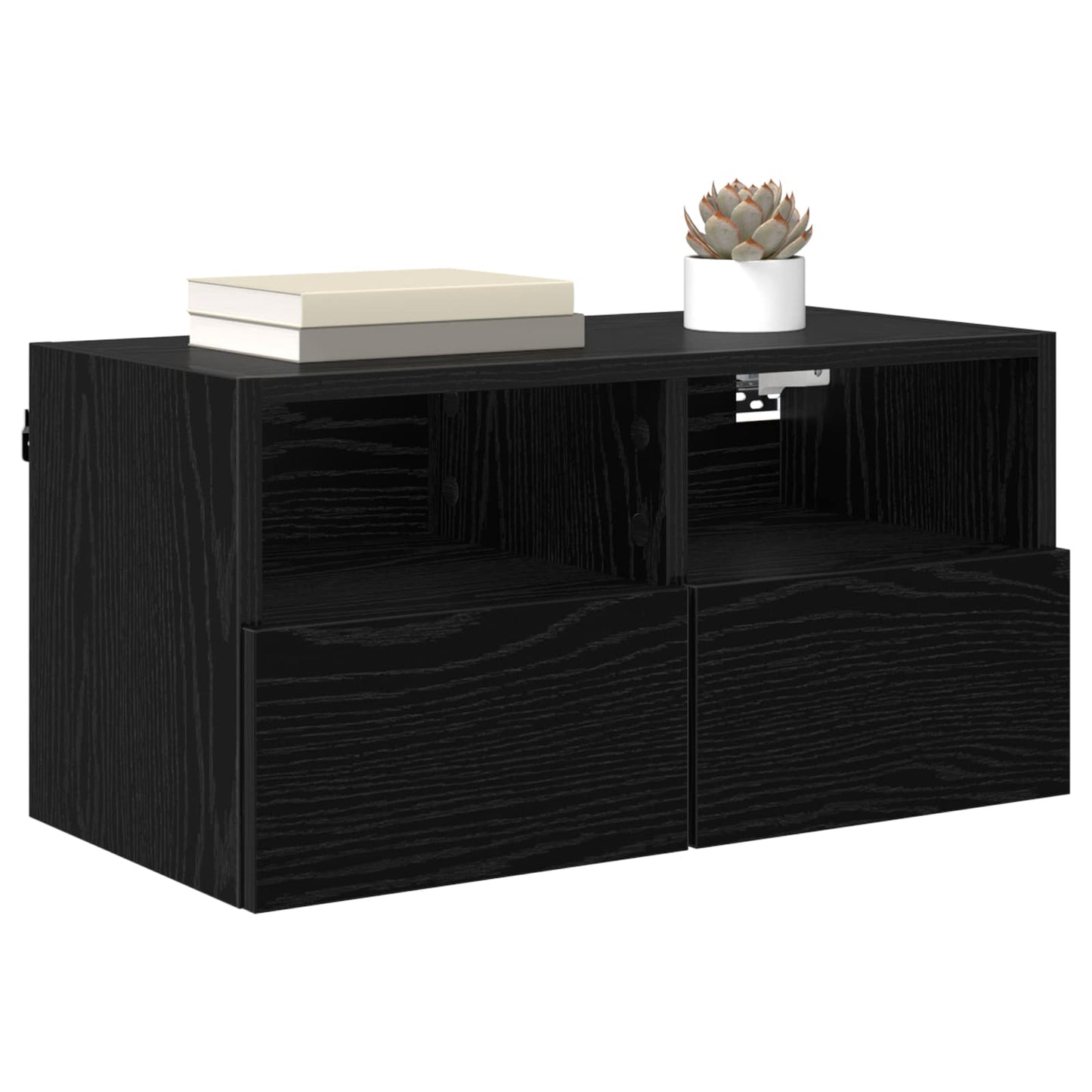 TV Wall Cabinet 60 x 30 x 30 cm Black Oak Engineered Wood