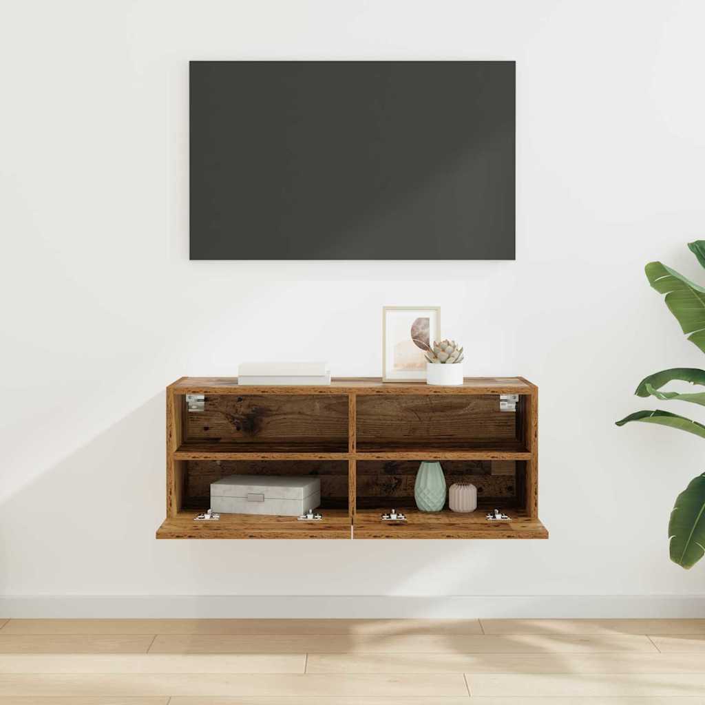 TV Wall Cabinet Old Wood 80 x 30 x 30 cm Engineered Wood