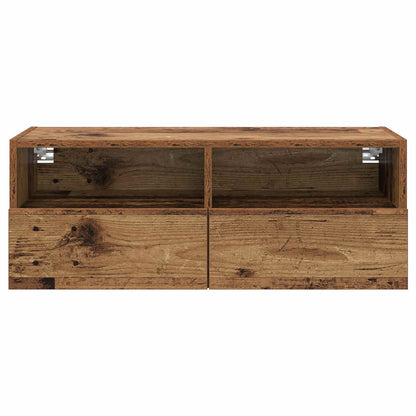 TV Wall Cabinets 2 pcs Old Wood 80 x 30 x 30 cm Engineered Wood