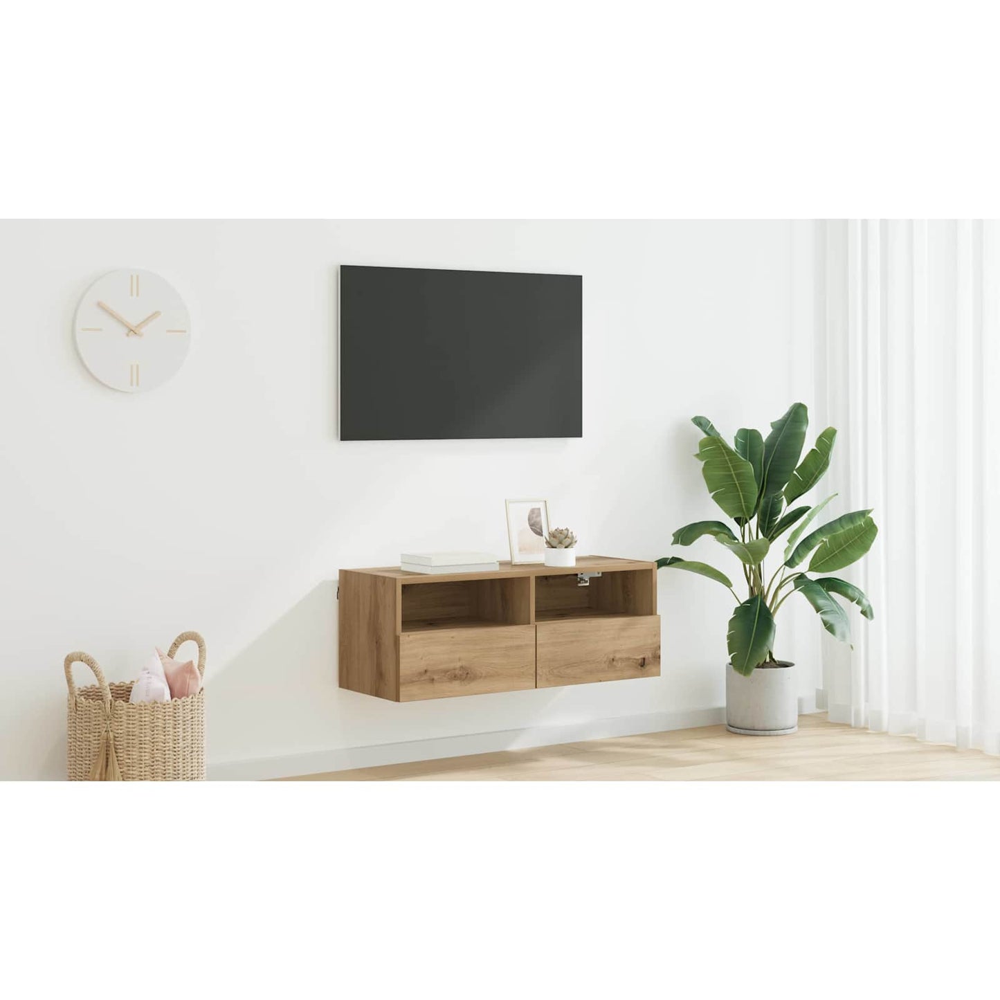 TV Wall Cabinet Artisan Oak 80 x 30 x 30 cm Engineered Wood
