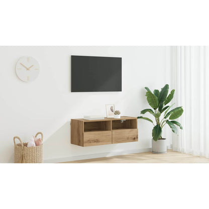 TV Wall Cabinet Artisan Oak 80 x 30 x 30 cm Engineered Wood