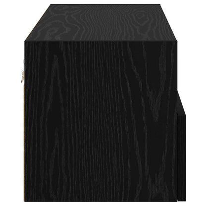 TV Wall Cabinet Black Oak 80 x 30 x 30 cm Engineered Wood