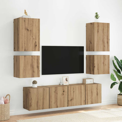TV Wall Cabinets 2 pcs Artisan Oak 40.5x30x40cm Engineered Wood