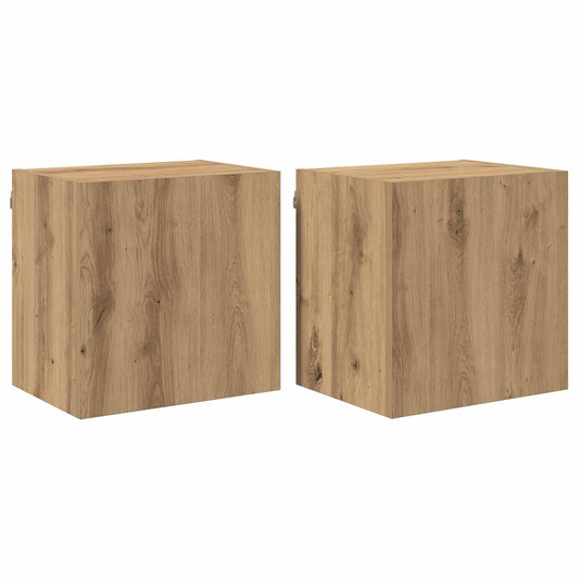TV Wall Cabinets 2 pcs Artisan Oak 40.5x30x40cm Engineered Wood
