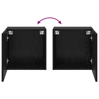 TV Wall Cabinet Black Oak 40.5x30x40cm Engineered Wood