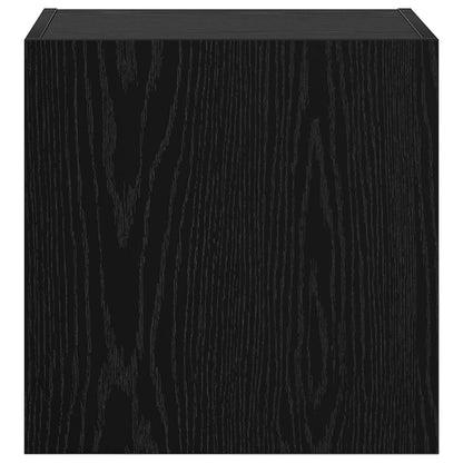 TV Wall Cabinets 2 pcs Black Oak 40.5x30x40cm Engineered Wood