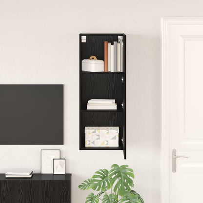 TV Wall Cabinet Black Oak 40.5 x 30 x 102 cm Engineered Wood
