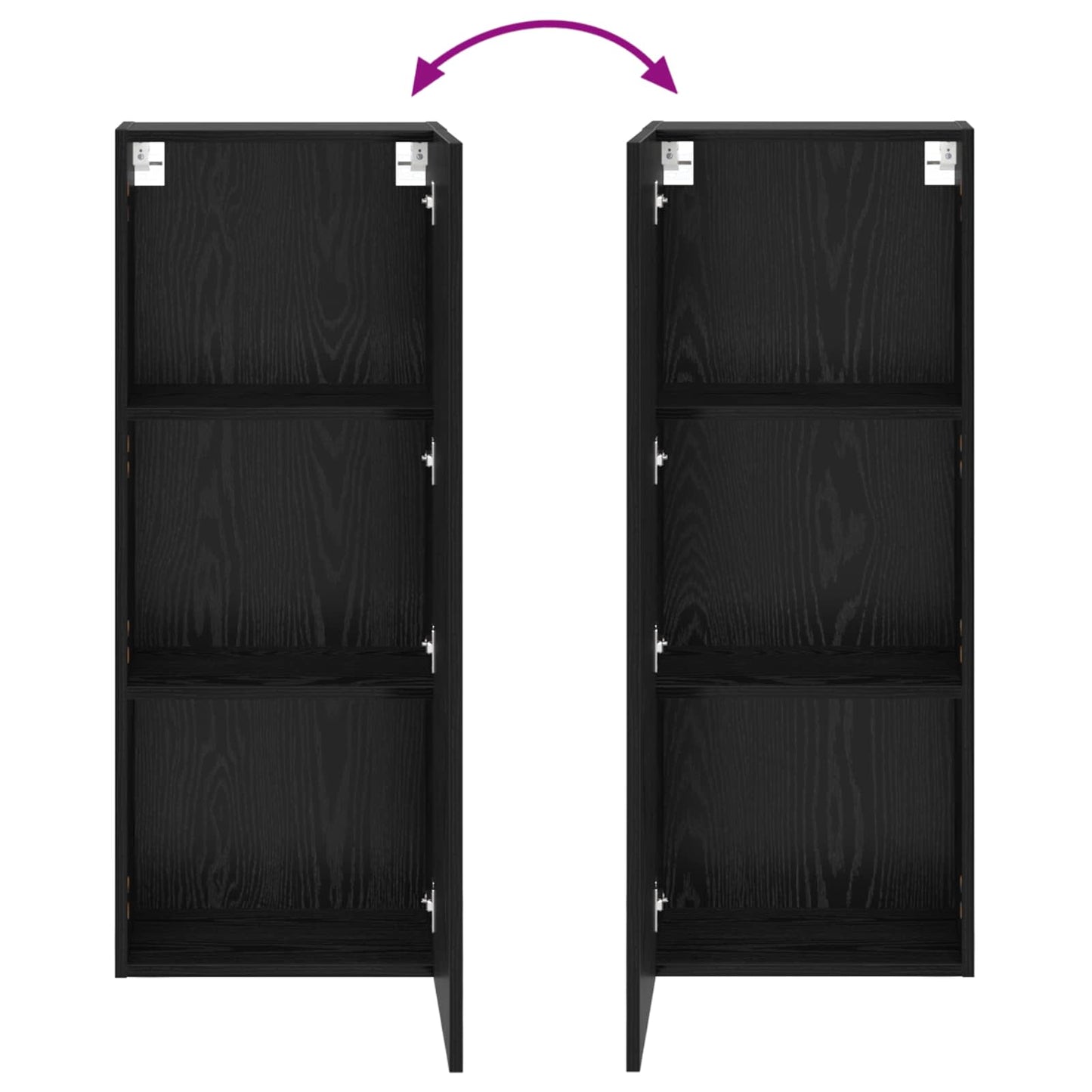 TV Wall Cabinet Black Oak 40.5 x 30 x 102 cm Engineered Wood