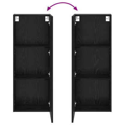 TV Wall Cabinet Black Oak 40.5 x 30 x 102 cm Engineered Wood
