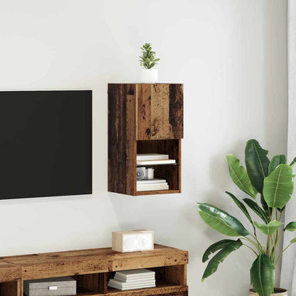 Wall-mounted TV Cabinet with LED Old Wood 30.5 x 30 x 60 cm