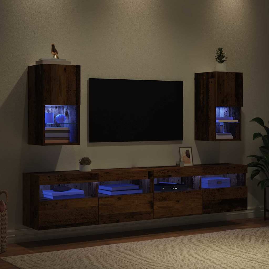 Wall-mounted TV Cabinets 2 pcs Old Wood 30.5 x 30 x 60 cm
