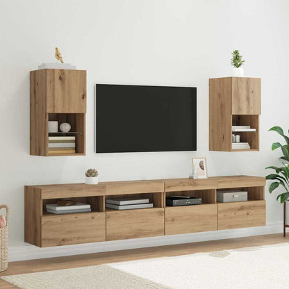 Wall-mounted TV Cabinets 2 pcs Artisan Oak 30.5 x 30 x 60 cm