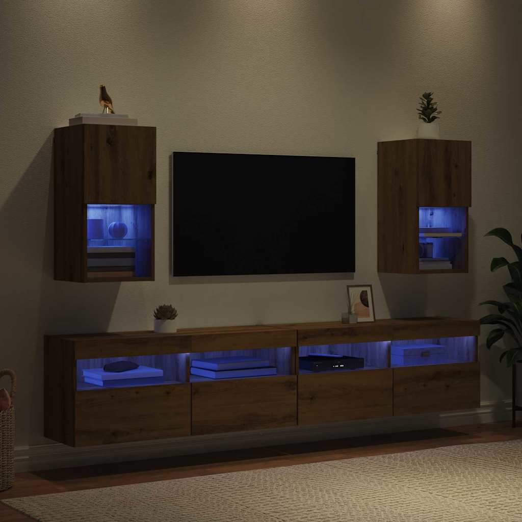 Wall-mounted TV Cabinets 2 pcs Artisan Oak 30.5 x 30 x 60 cm