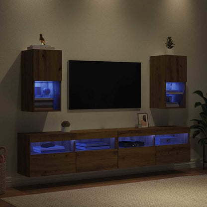 Wall-mounted TV Cabinets 2 pcs Artisan Oak 30.5 x 30 x 60 cm