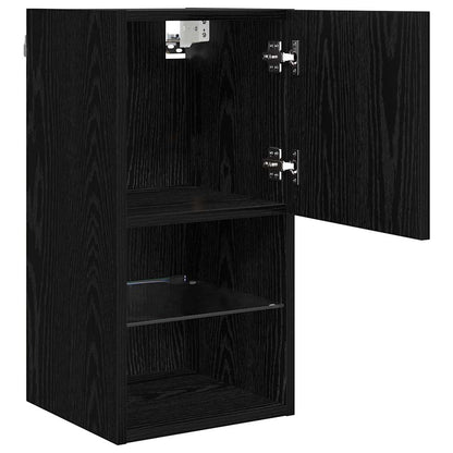 Wall-mounted TV Cabinets 2 pcs Black Oak 30.5 x 30 x 60 cm