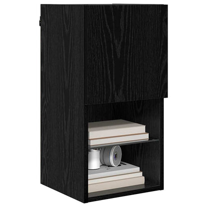 Wall-mounted TV Cabinets 2 pcs Black Oak 30.5 x 30 x 60 cm