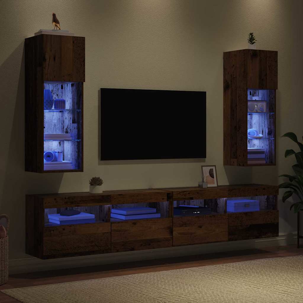 Wall-mounted TV Cabinets 2 pcs Old Wood 30.5 x 30 x 90 cm