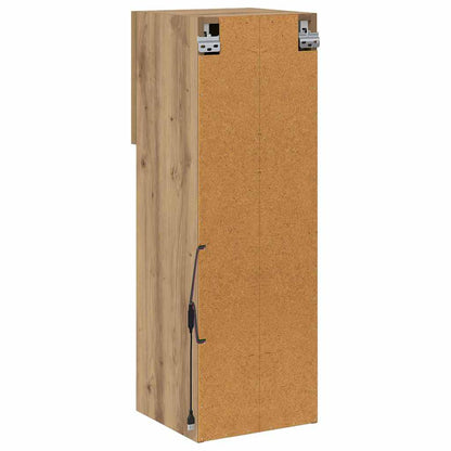 Wall-mounted TV Cabinet with LED Artisan Oak 30.5 x 30 x 90 cm