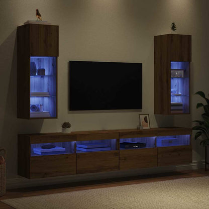 Wall-mounted TV Cabinets 2 pcs Artisan Oak 30.5 x 30 x 90 cm