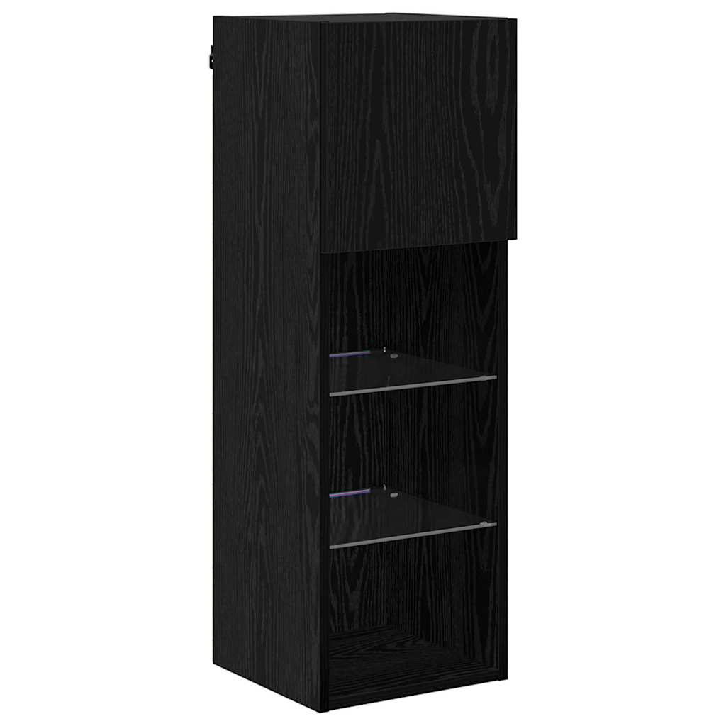 Wall-mounted TV Cabinets 2 pcs Black Oak 30.5 x 30 x 90 cm