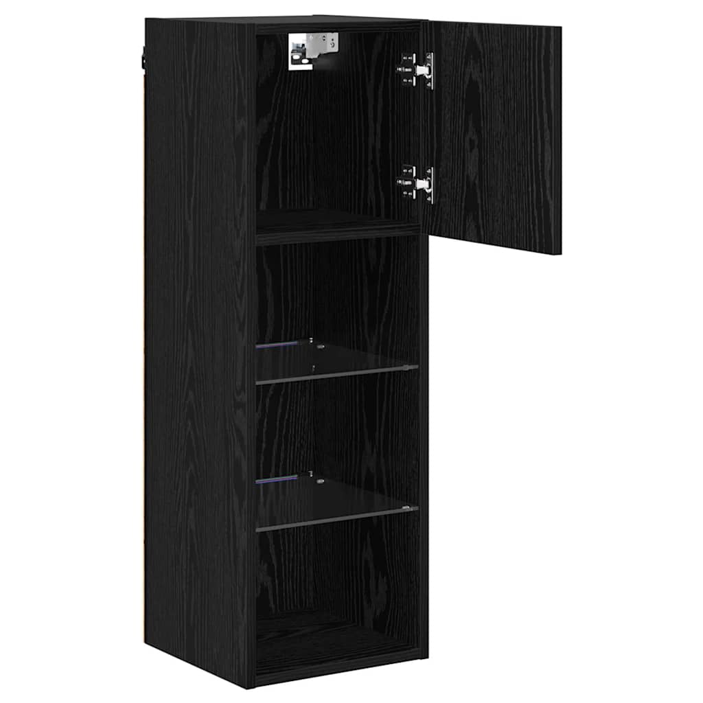 Wall-mounted TV Cabinets 2 pcs Black Oak 30.5 x 30 x 90 cm