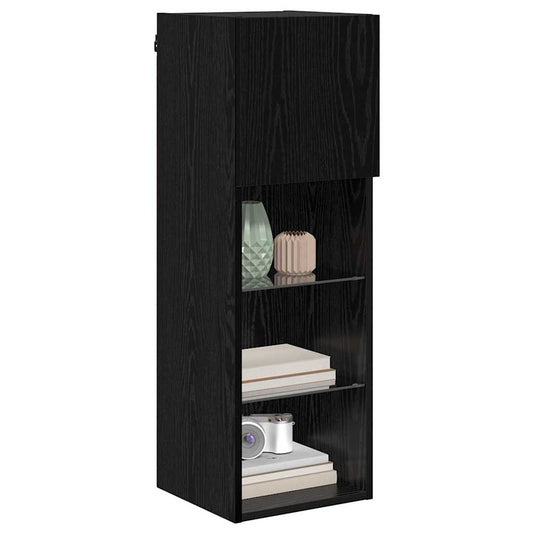 Wall-mounted TV Cabinets 2 pcs Black Oak 30.5 x 30 x 90 cm