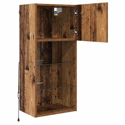 Wall-mounted TV Cabinet with LED Old Wood 40.5 x 30 x 90 cm