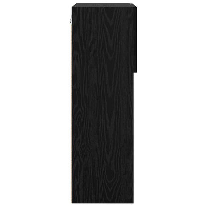Wall-mounted TV Cabinet with LED Black Oak 40.5 x 30 x 90 cm