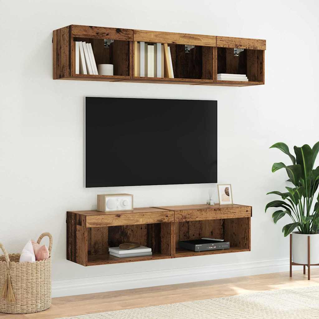TV Cabinet Set Old Wood 60 x 30 x 30 cm Engineered Wood