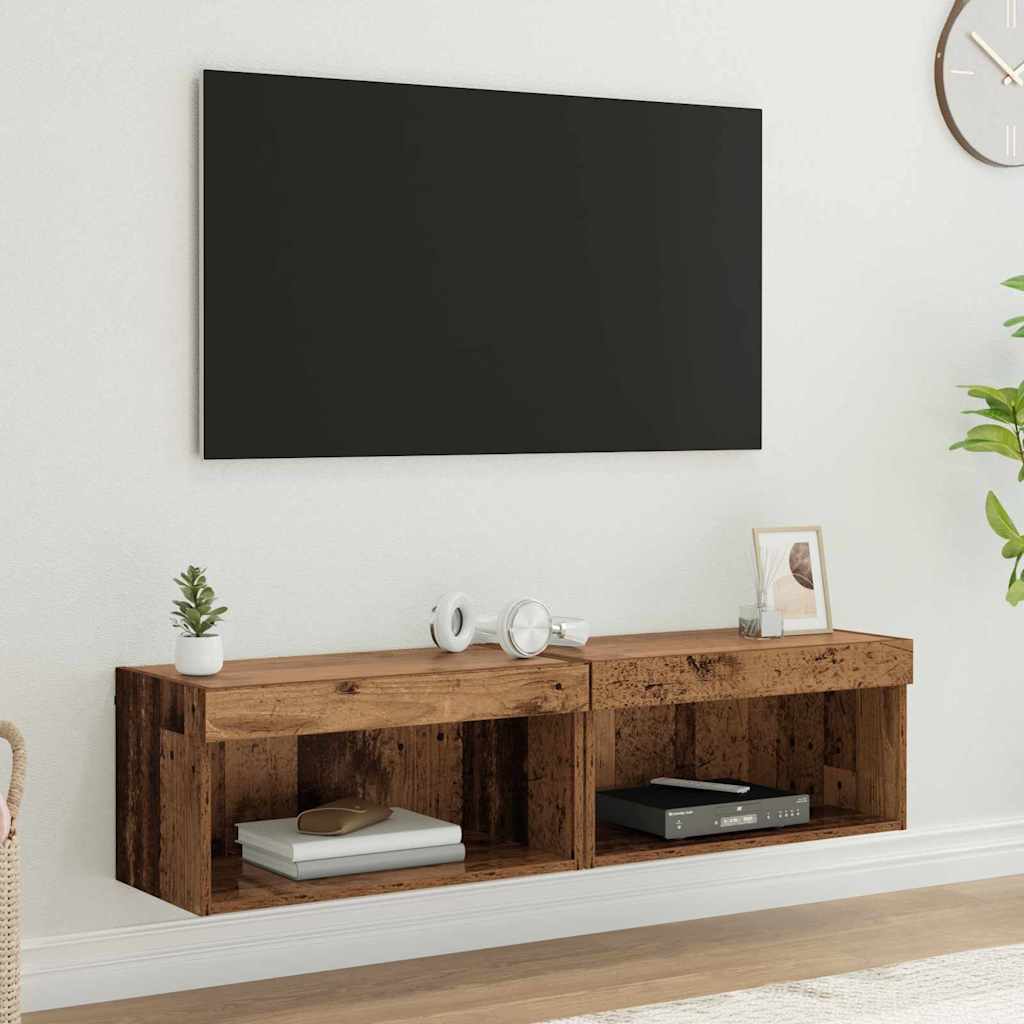 TV Cabinet Set 2 pcs Old Wood 60 x 30 x 30 cm Engineered Wood
