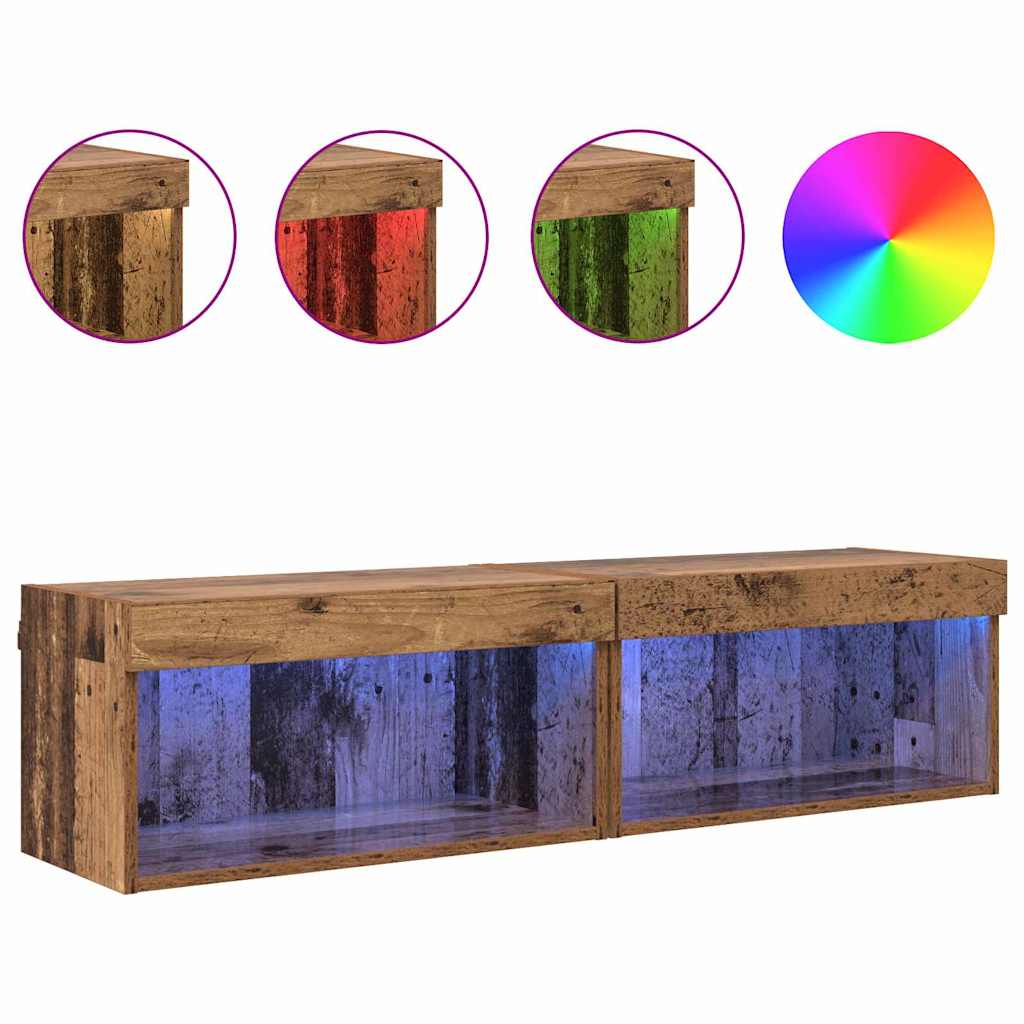TV Cabinet Set 2 pcs Old Wood 60 x 30 x 30 cm Engineered Wood