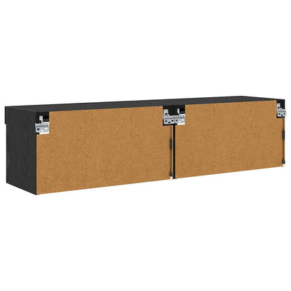 TV Cabinet Set 2 pcs Black Oak 60 x 30 x 30 cm Engineered Wood